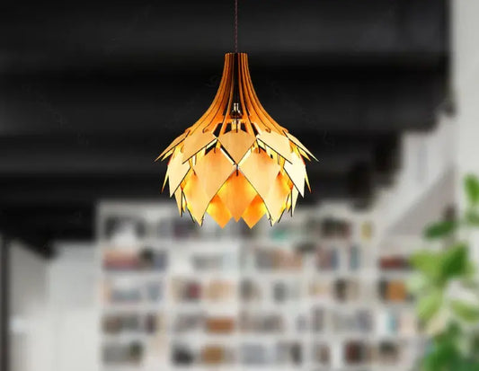 High quality wooden pendant light “Scandinavian Cone”
